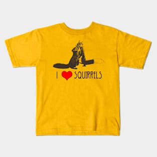 I Love Squirrels Kids T-Shirt